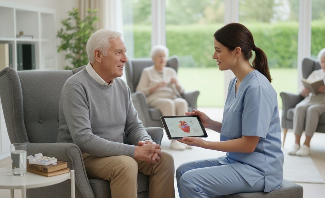 Insuffisance cardiaque en maison de repos : éducation thérapeutique, suivi du traitement et conseils hygiéno-diététiques.