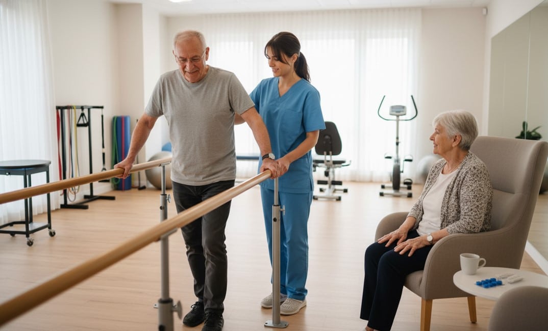 Maisons de repos en Belgique : prise en charge Parkinson avec kinésithérapie et respect strict des horaires de médication.